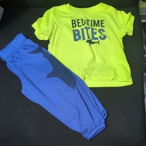 Kids Yellow and Blue Shark Pajama Set
